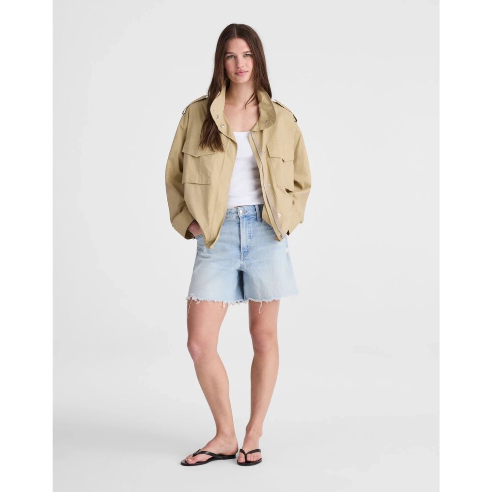 MADEWELL Field Jacket In Washed Poplin M Fennel Seed Drawstring Relaxed NWT A1